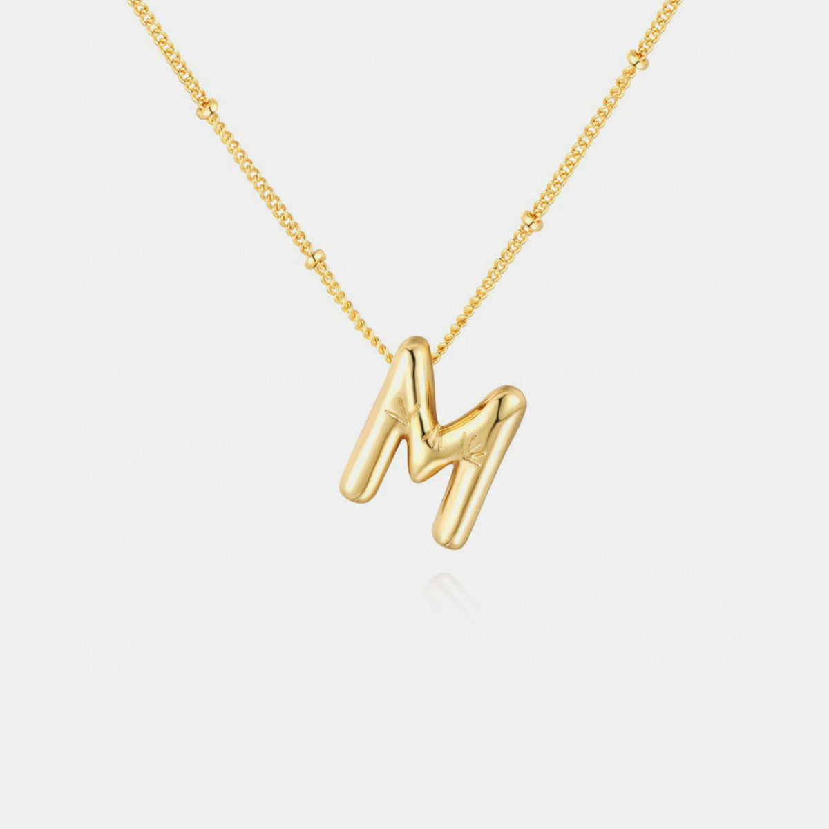 Bubble Initial Necklace: K - S