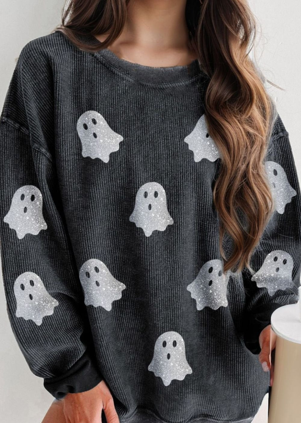 Glitter Ghost Long Sleeve Sweatshirt