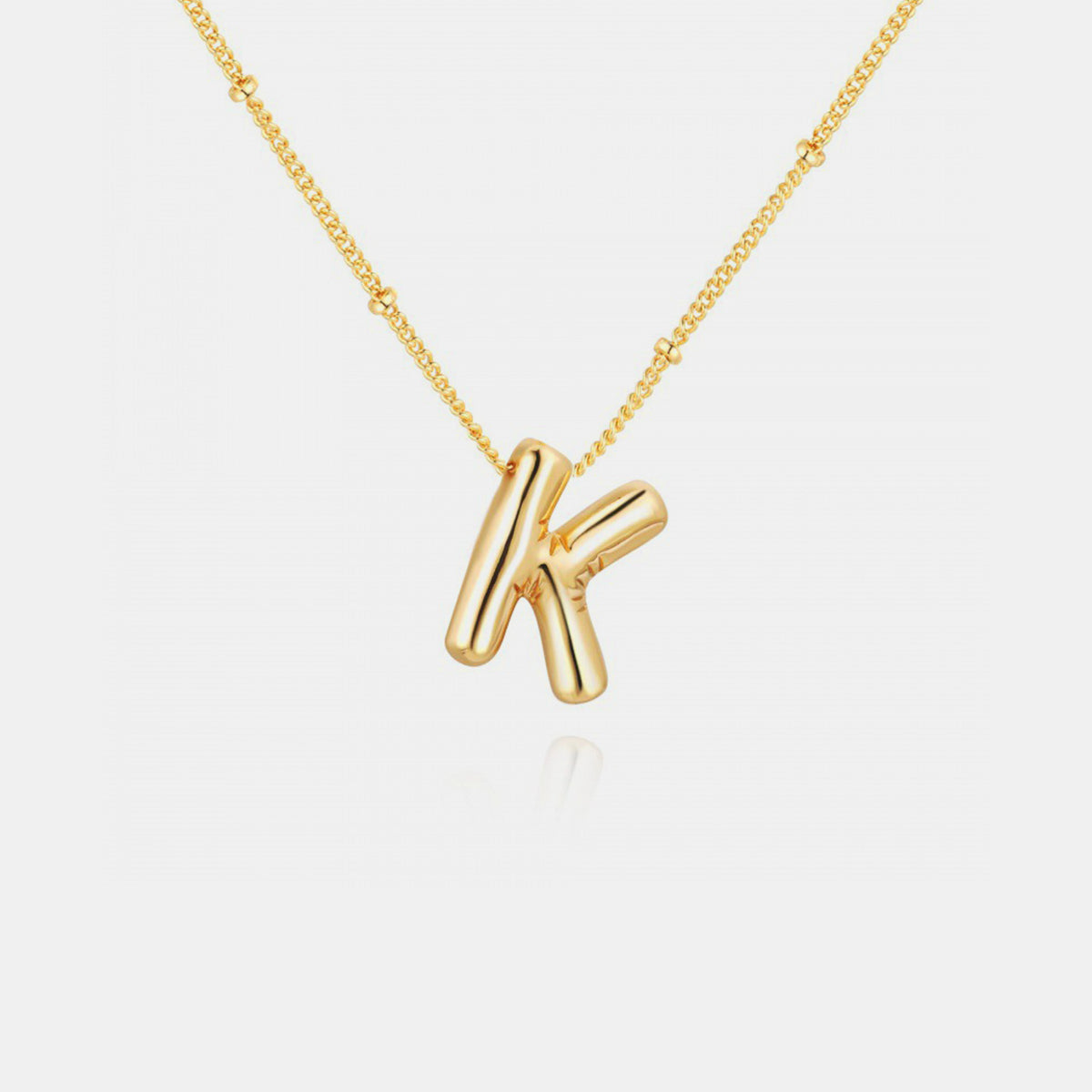 Bubble Initial Necklace: K - S