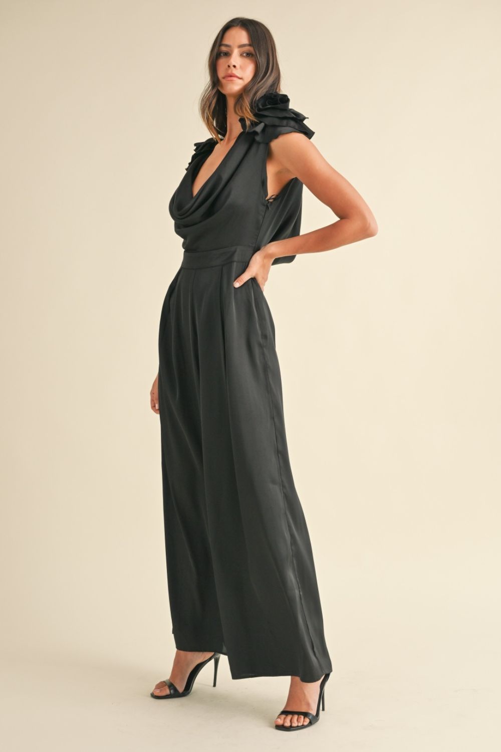 Deep Cowl Neck Jumpsuit