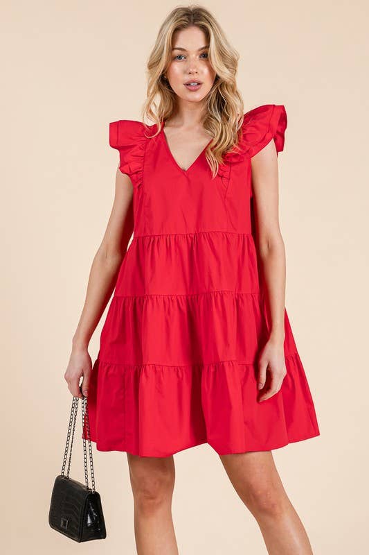Red Hot Tiered Dress