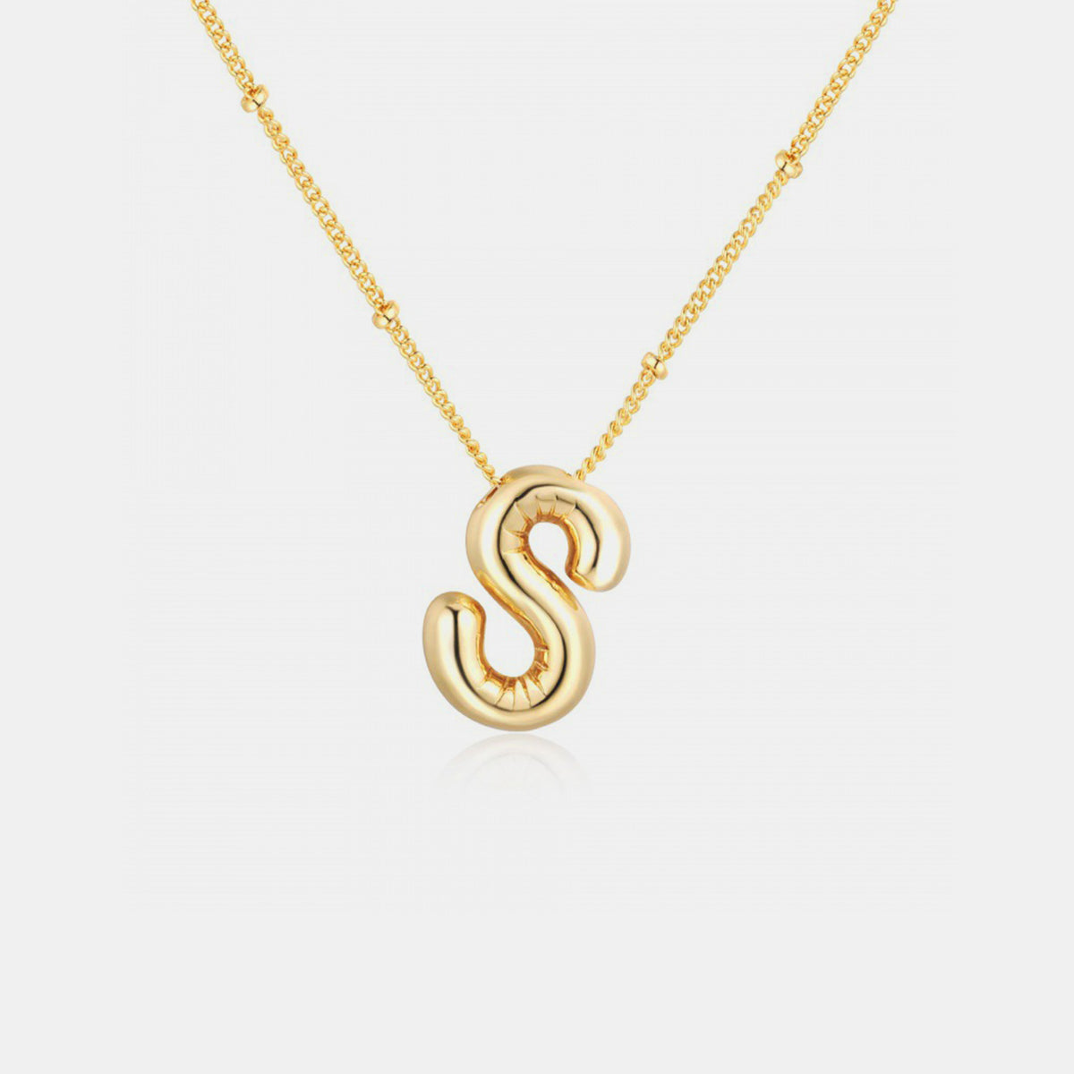 Bubble Initial Necklace: K - S