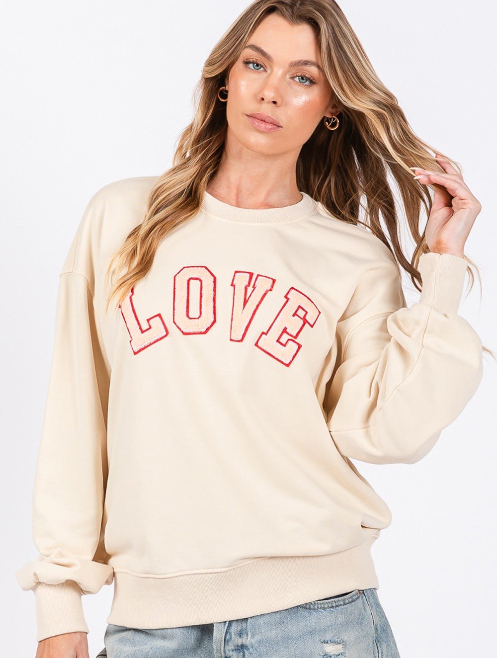 LOVE Sweatshirt in Cream