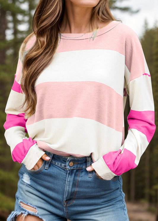 Color Block Long Sleeve Top