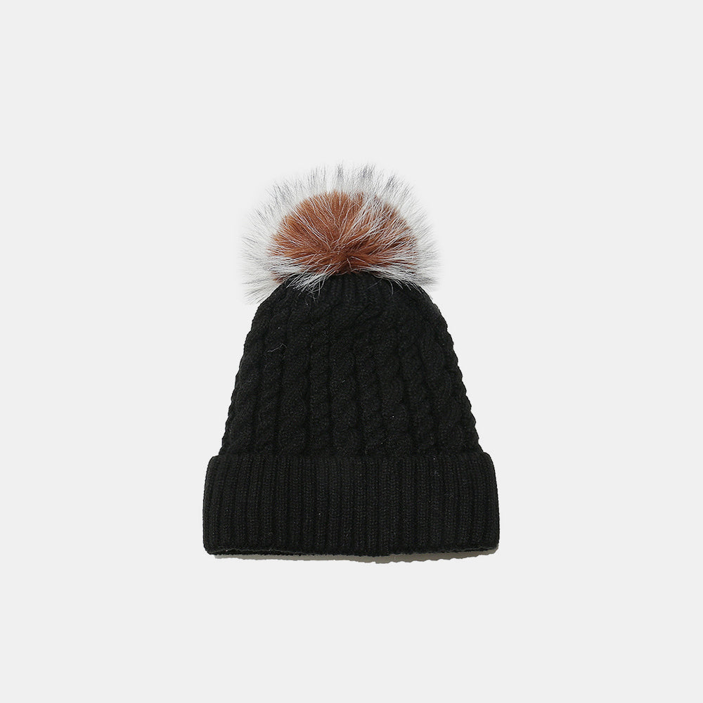 Cable Knit Pom Pom Beanie